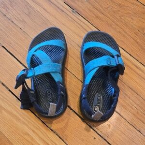 Chaco Kids Aqua and Navy Sandals